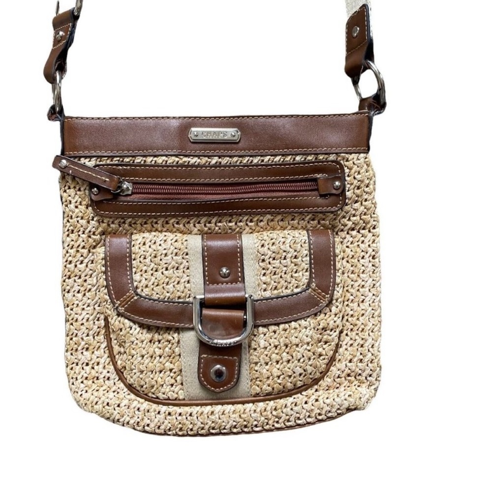 Chaps Crossbody Bag Summer Woven Straw - Picture 2 of 12